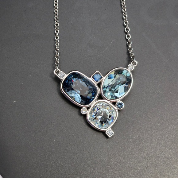 Touchstone Crystal Jewelry - Touchstone Crystal by Swarovski TRIAD necklace Amazing crystals in blue shades